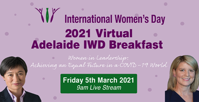 International Women's Day banner with event details
