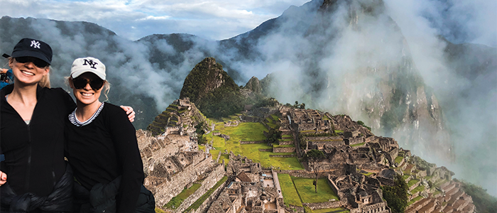 Students overlooking Machu Picchu