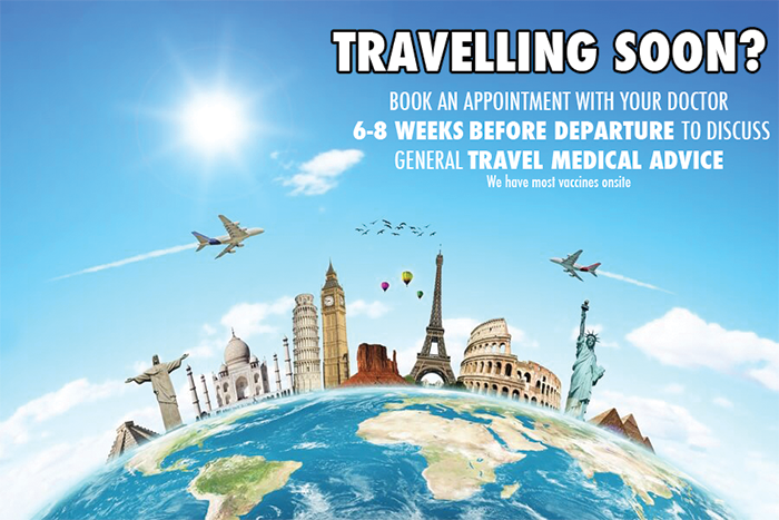 Travelling soon? Book an appointment with your doctor 6–8 weeks before departure to discuss general travel medical advice. We have most vaccines onsite at UniSA Health Medical Clinic.