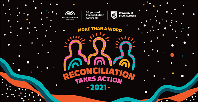 National Reconciliation Week 2021 banner reading - 'More than a Word. Reconciliation Takes Action'