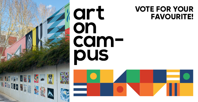 Art on Campus - Vote your favourite!
Image of the artworks displayed on the wall at City West campus