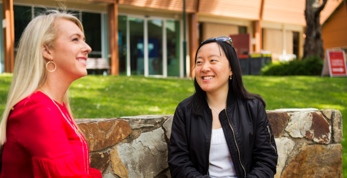 Image of a female student chatting with a counsellor