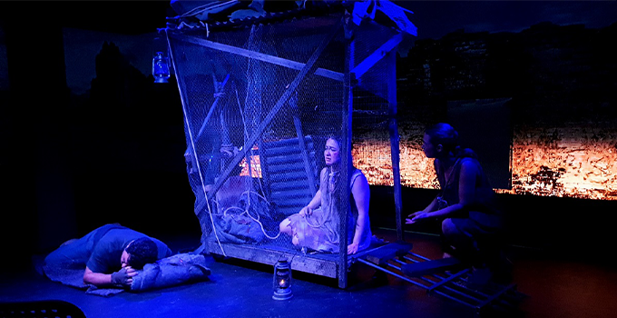 Image of 'Bone Cage' stage production.
