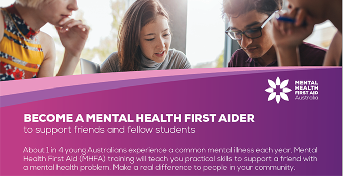 Mental health first aid training image and graphic banner