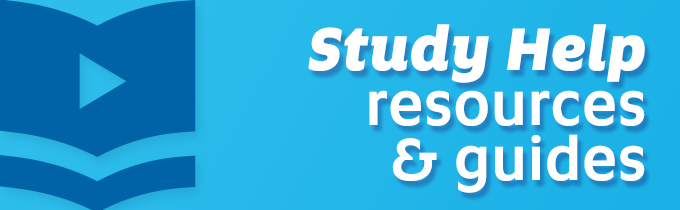"Study Help resources & guides" with the Academic Learning branding on a blue background