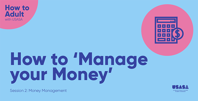 How to 'Manage Your Money' banner with graphic of calculator