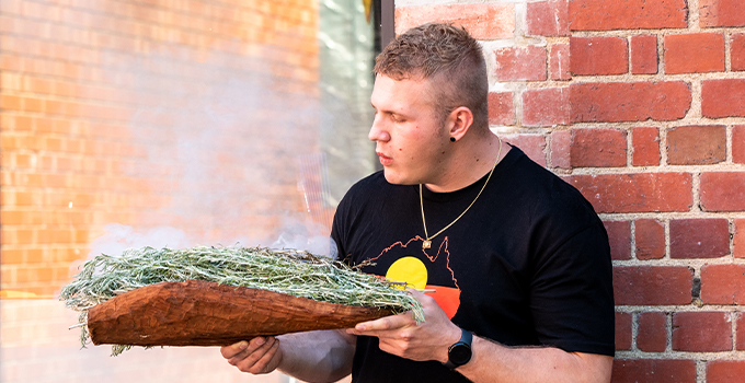 Photo of Traditional Smoking Ceremony for National Reconciliation Week.