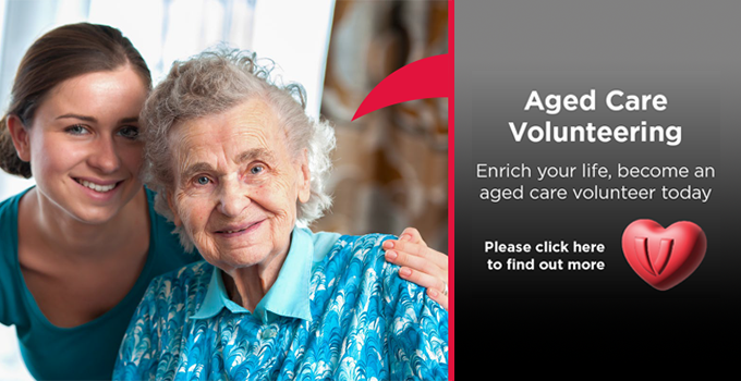 Image of aged care resident and volunteer.