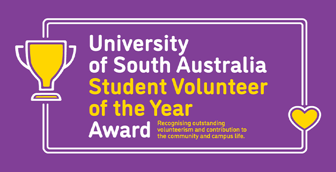 UniSA Student Volunteer of the year Award banner