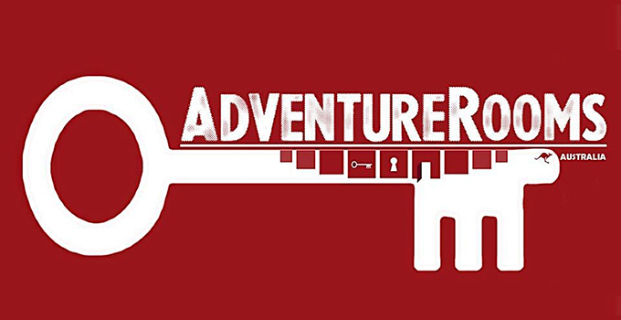 Adventure Rooms Australia logo against a red background