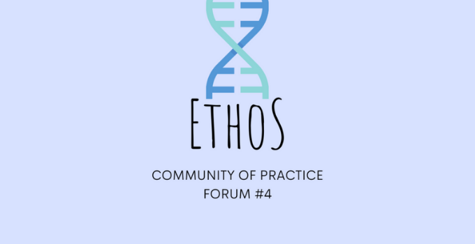 Blue ETHOS Community Practice promotional banner with a DNA helix graphic