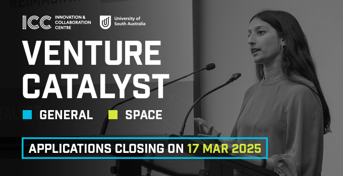ICC Innovation & Collaboration Centre logo
UniSA logo
Venture Catalyst
General - Space
Applications closing on 17 Mar 2025
Black and white image of a female speaking on a lectern