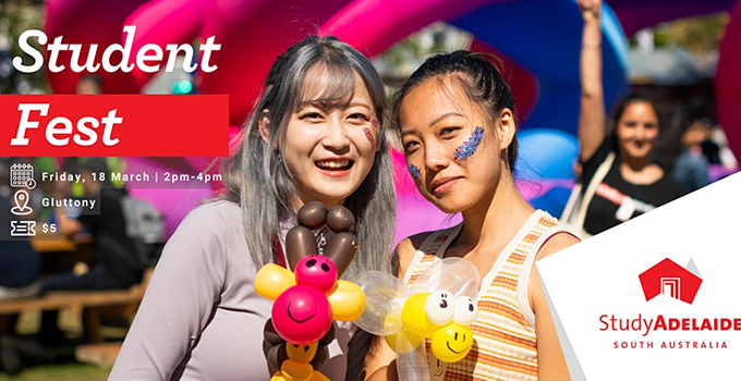 Student Fest 2022 promo banner, branded with Study Adelaide