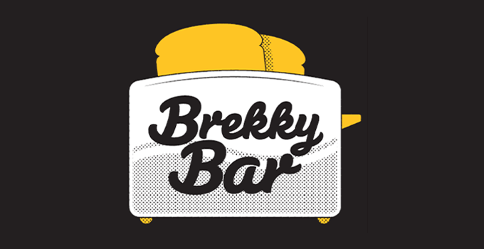 Brekky Bar toaster logo against black background