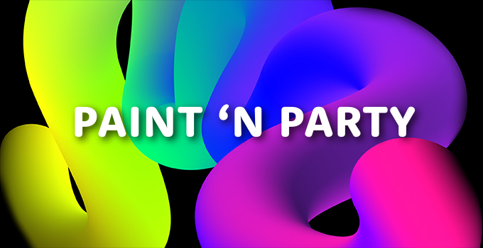 PAINT 'N PARTY along with a colourful gradient image