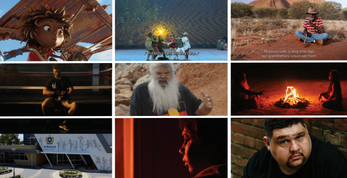 Grid collage of stills from Nunga Screen 2023 films